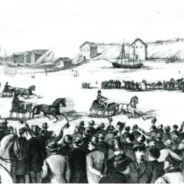 Winter sport on Hamilton Harbour, 1863