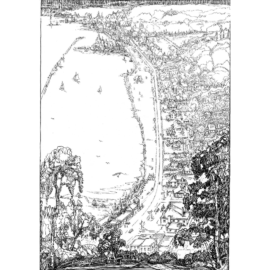 Bird’s-eye view of the Burlington Lakeshore, detail, 1946 – 1948